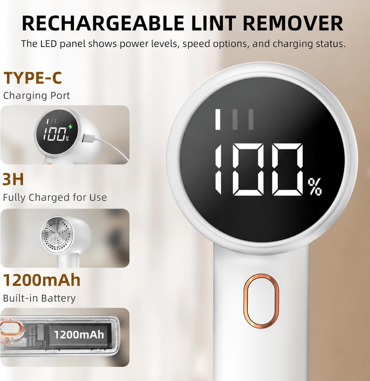 Rechargeable Fabric Shaver & Lint Remover 